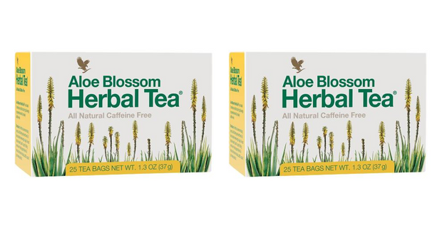 2x Forever Living Aloe Blossom Herbal Tea 25 sachets each